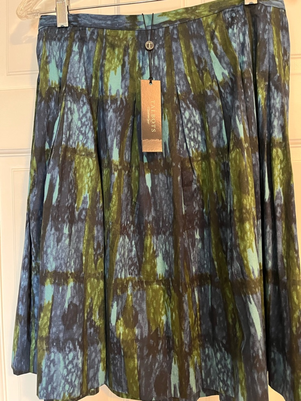 Talbots Blue & Green Pleated Skirt